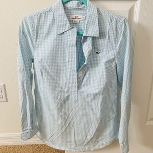 Vineyard Vines blue gingham collared shirt 2